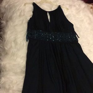 Black and turquoise dress